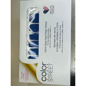 Color Street Space Case Real Nail Polish Strips Blue Glitter 16 Count